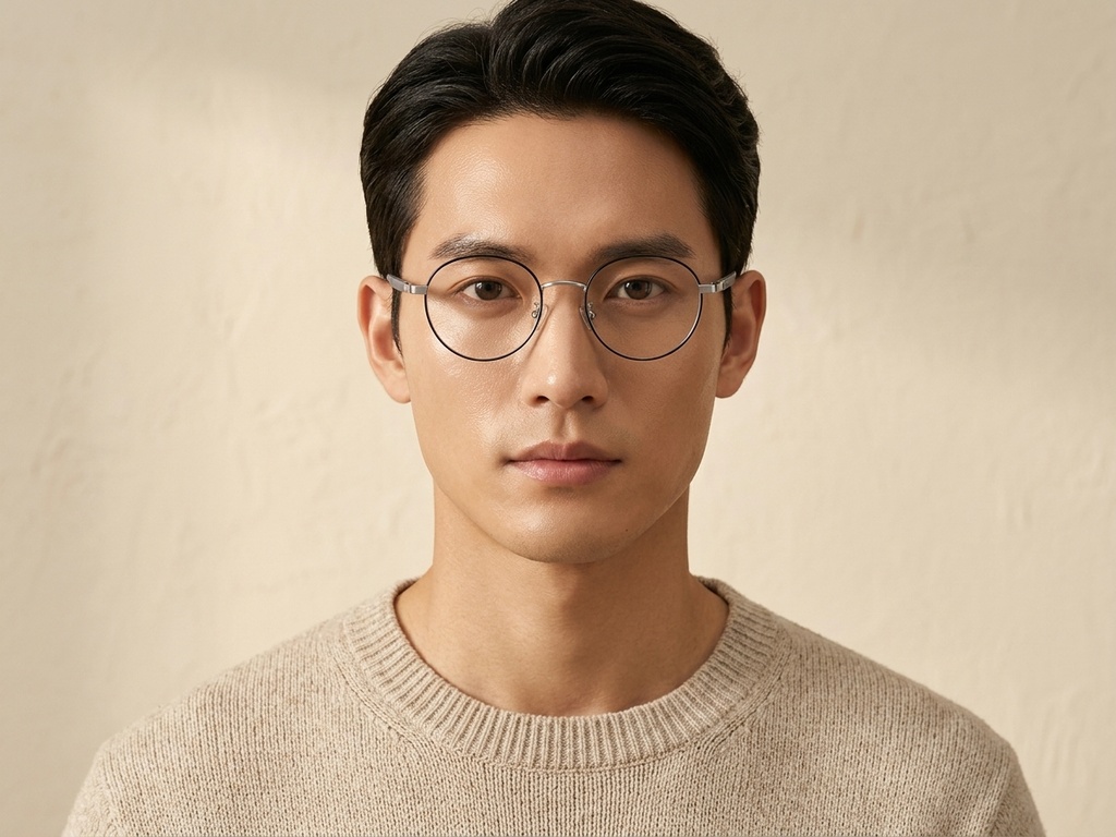 BS1924-0350_Black_Oval_Titanium_Glasses-tryon_male