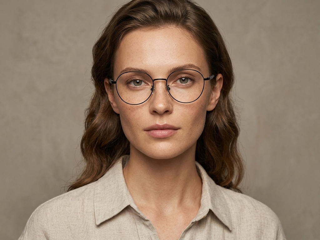 BS1924-0362_Black_Oval_Titanium_Glasses-tryon_female