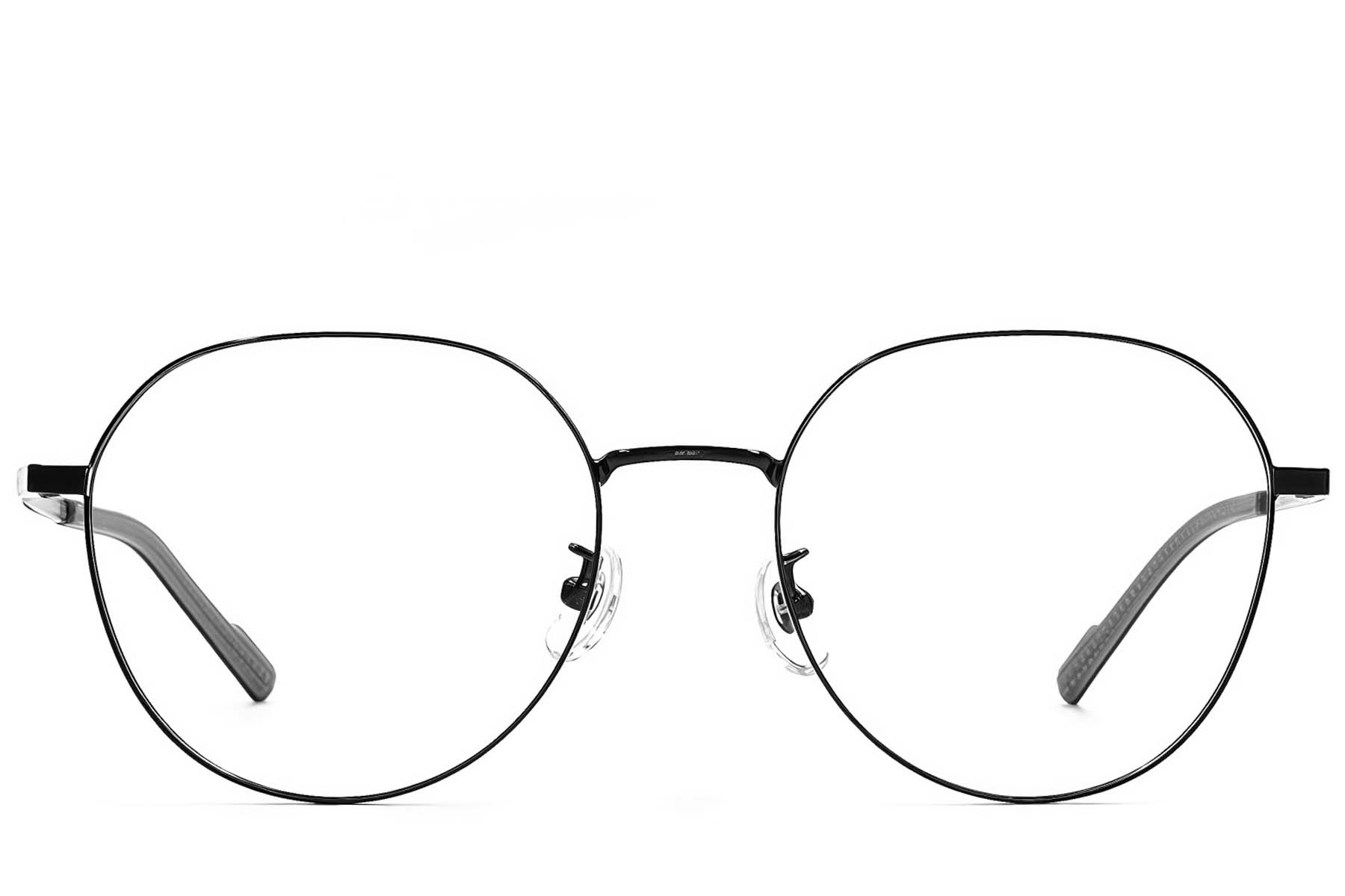 BS1924-0362_Black_Oval_Titanium_Glasses_front