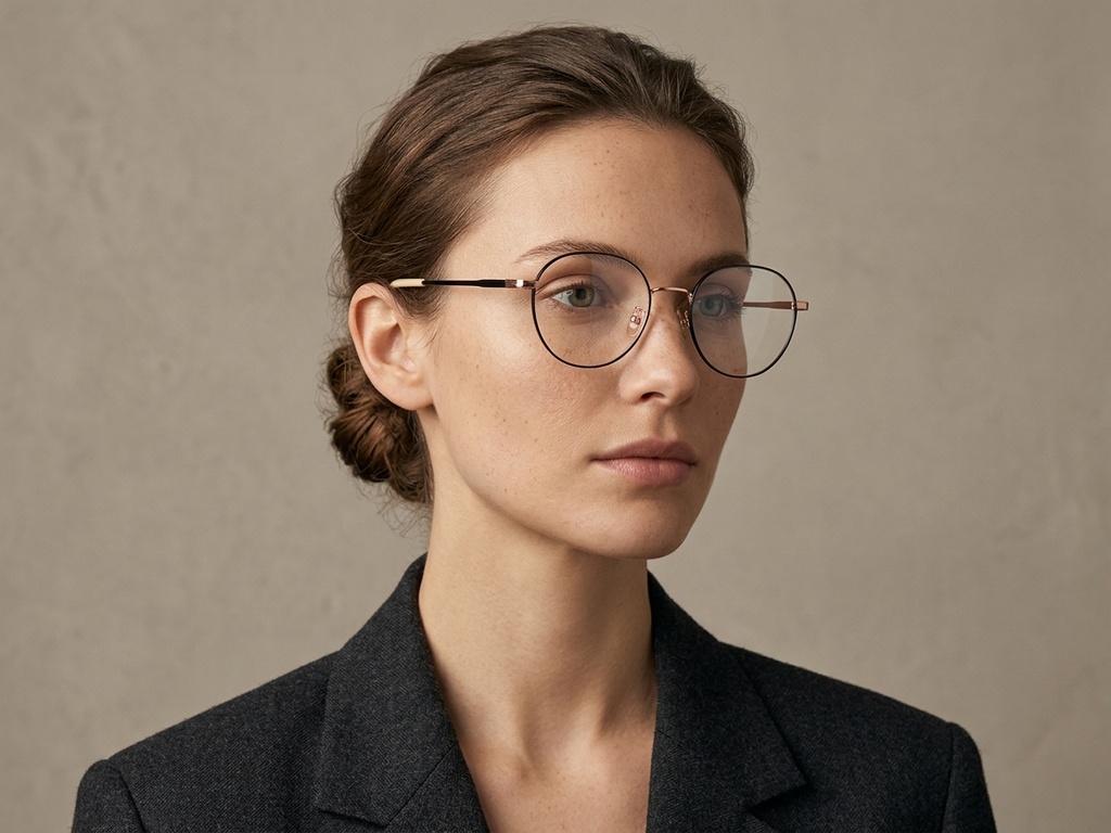 BS1924-0363_Black_Oval_Titanium_Glasses-tryon_female