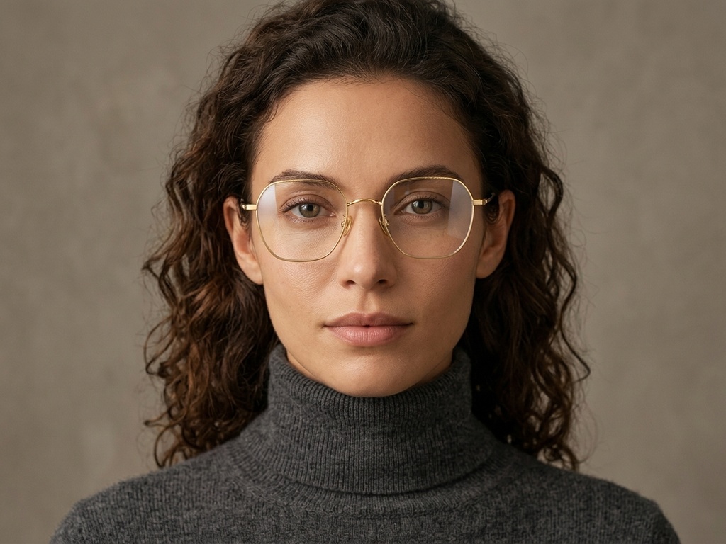 BS1924-0372_Golden_Geometric_Titanium_Glasses-tryon_female