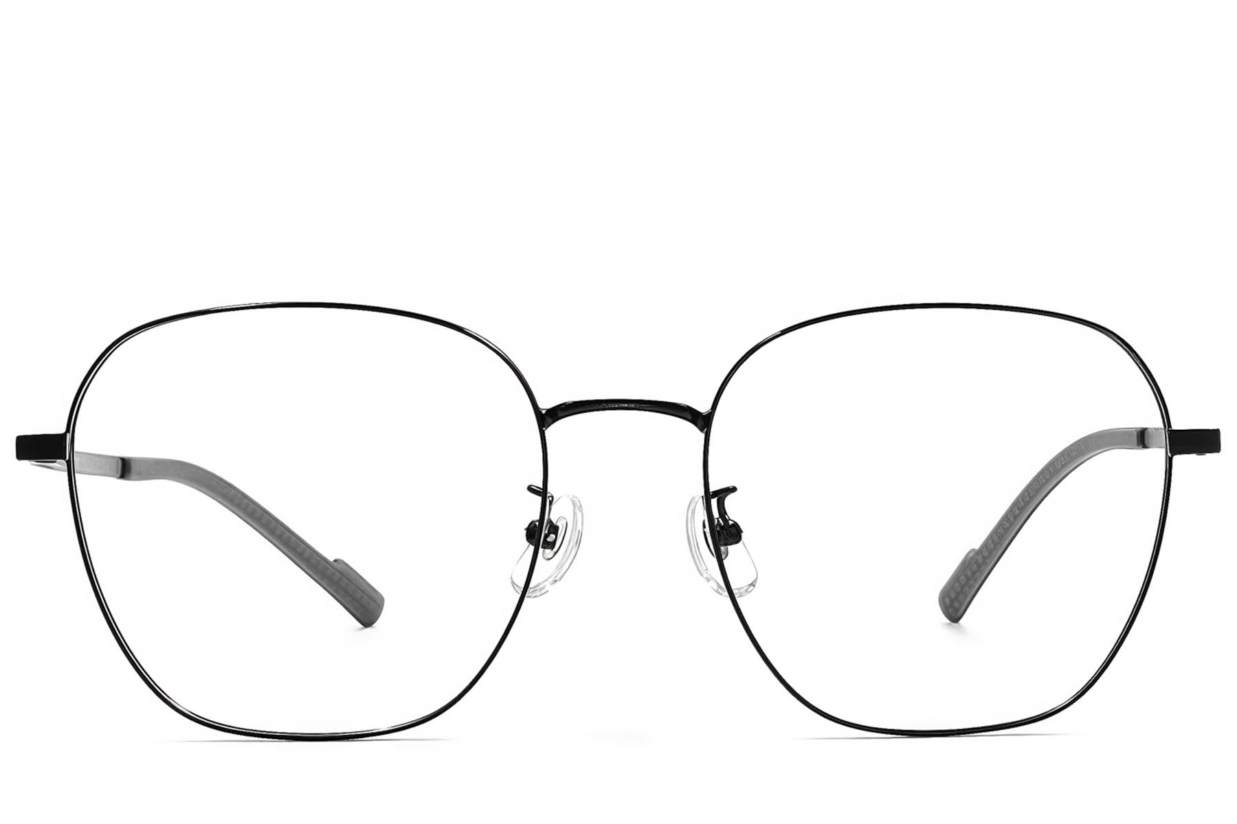 BS1924-0383_Black_Rectangular_Titanium_Glasses_front