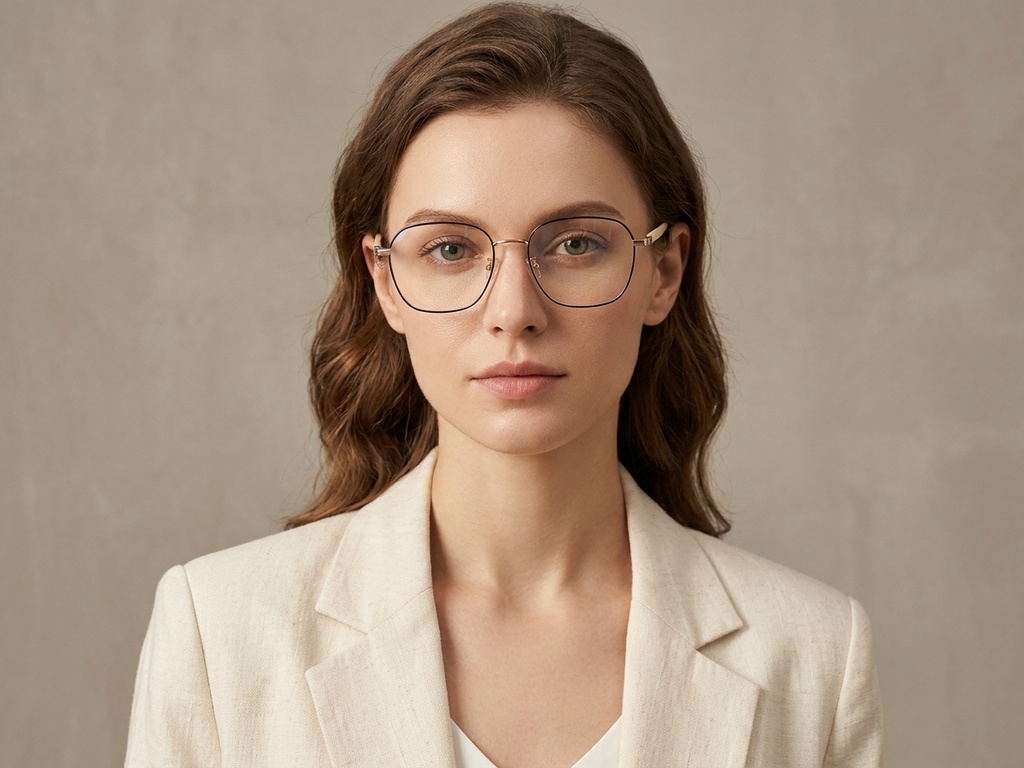 BS1924-0384_Black_Rectangular_Titanium_Glasses-tryon_female