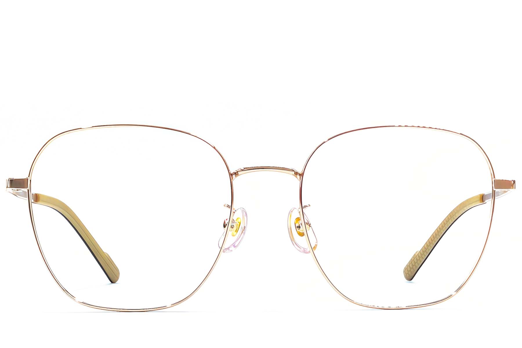 BS1924-0386_Golden_Rectangular_Titanium_Glasses_front