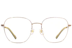 BS1924-0386_Golden_Rectangular_Titanium_Glasses_front