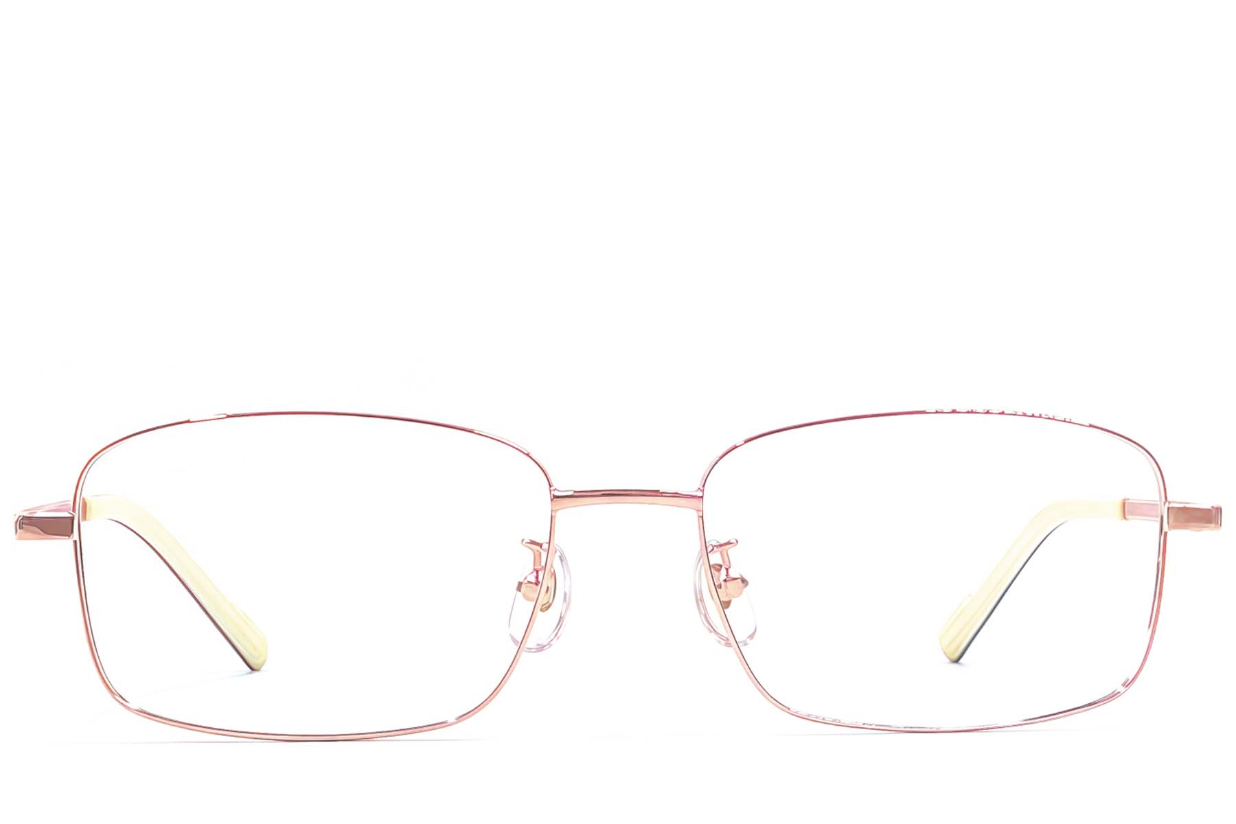 BS1924-0395_Pink_Rectangular_Titanium_Glasses_front