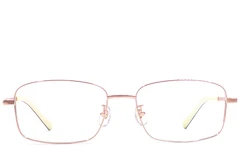 BS1924-0395_Pink_Rectangular_Titanium_Glasses_front