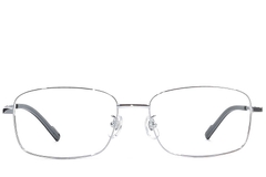 BS1924-0396_Silver_Rectangular_Titanium_Glasses_front