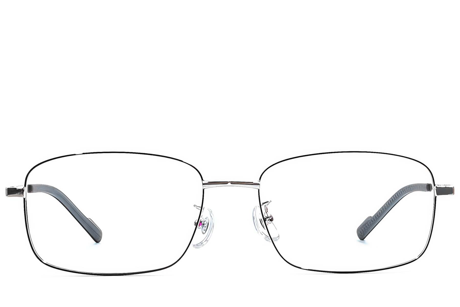 BS1924-0398_Black_Rectangular_Titanium_Glasses_front