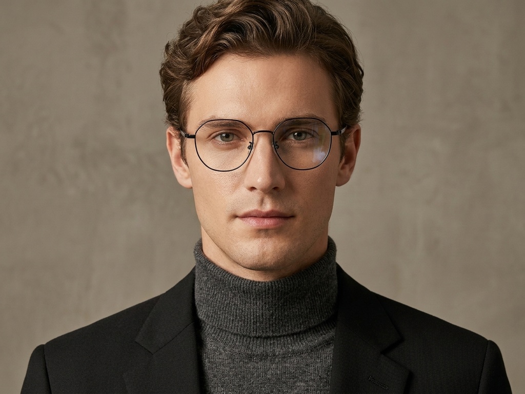 BS1924-0402_Black_Oval_Titanium_Glasses-tryon_male