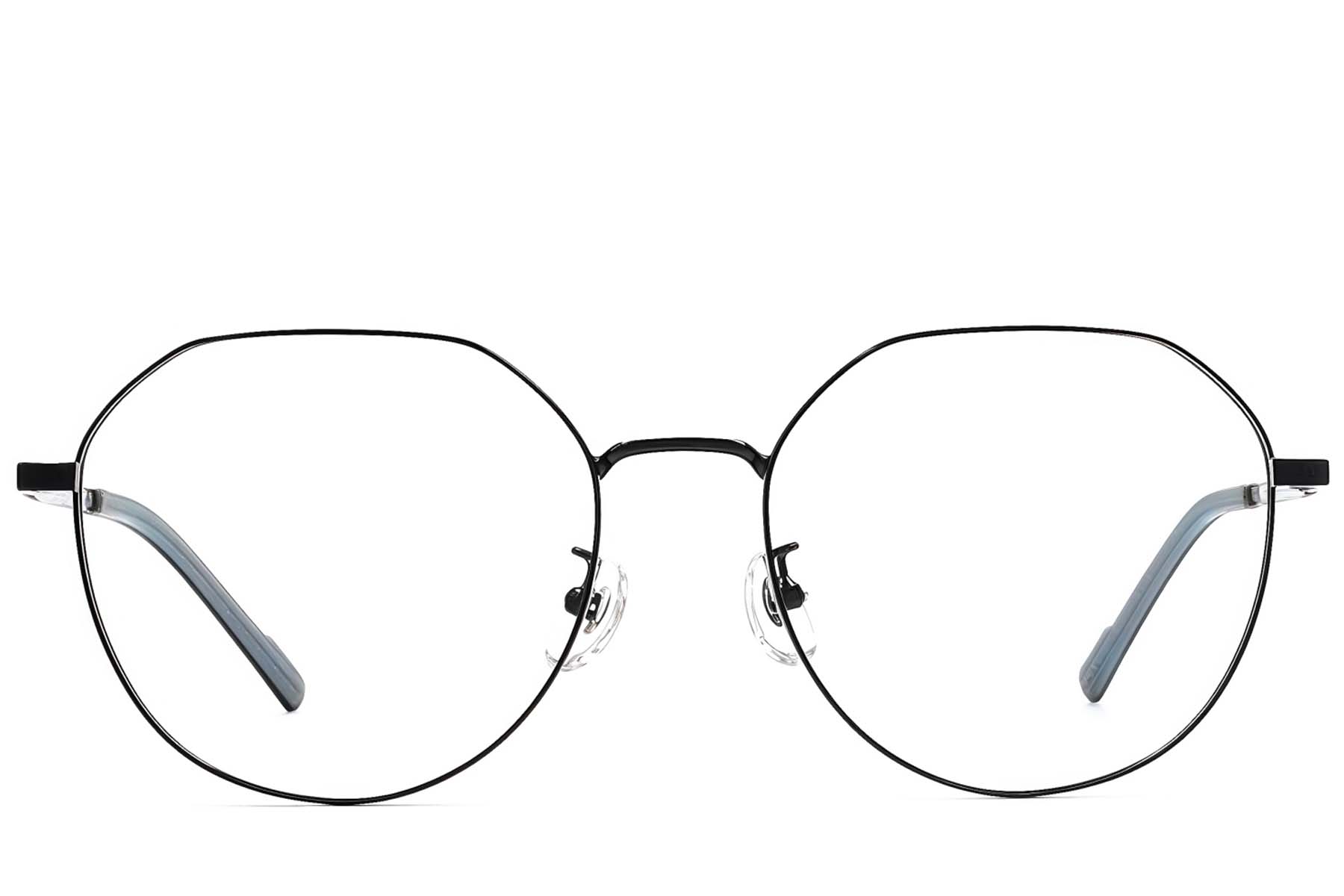 BS1924-0402_Black_Oval_Titanium_Glasses_front