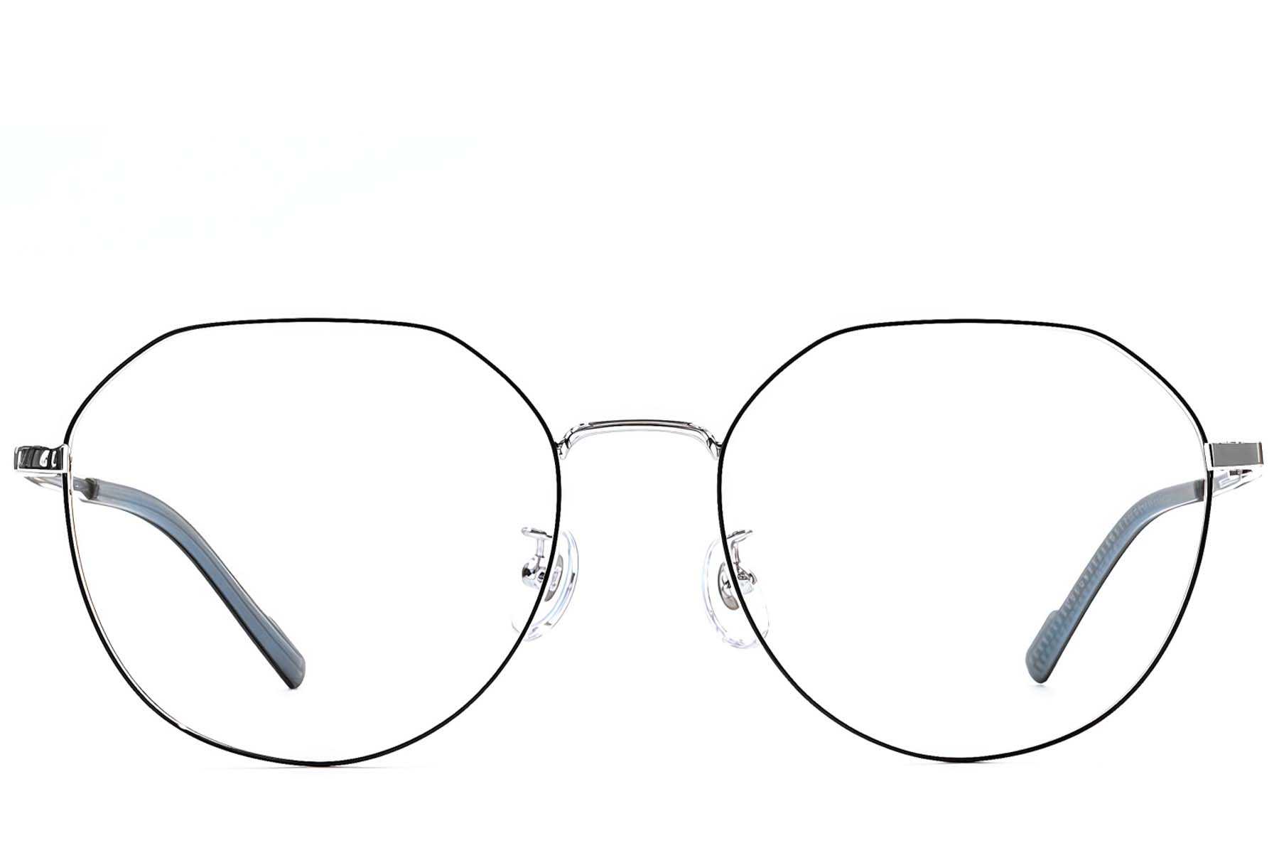 BS1924-0404_Black_Oval_Titanium_Glasses_front