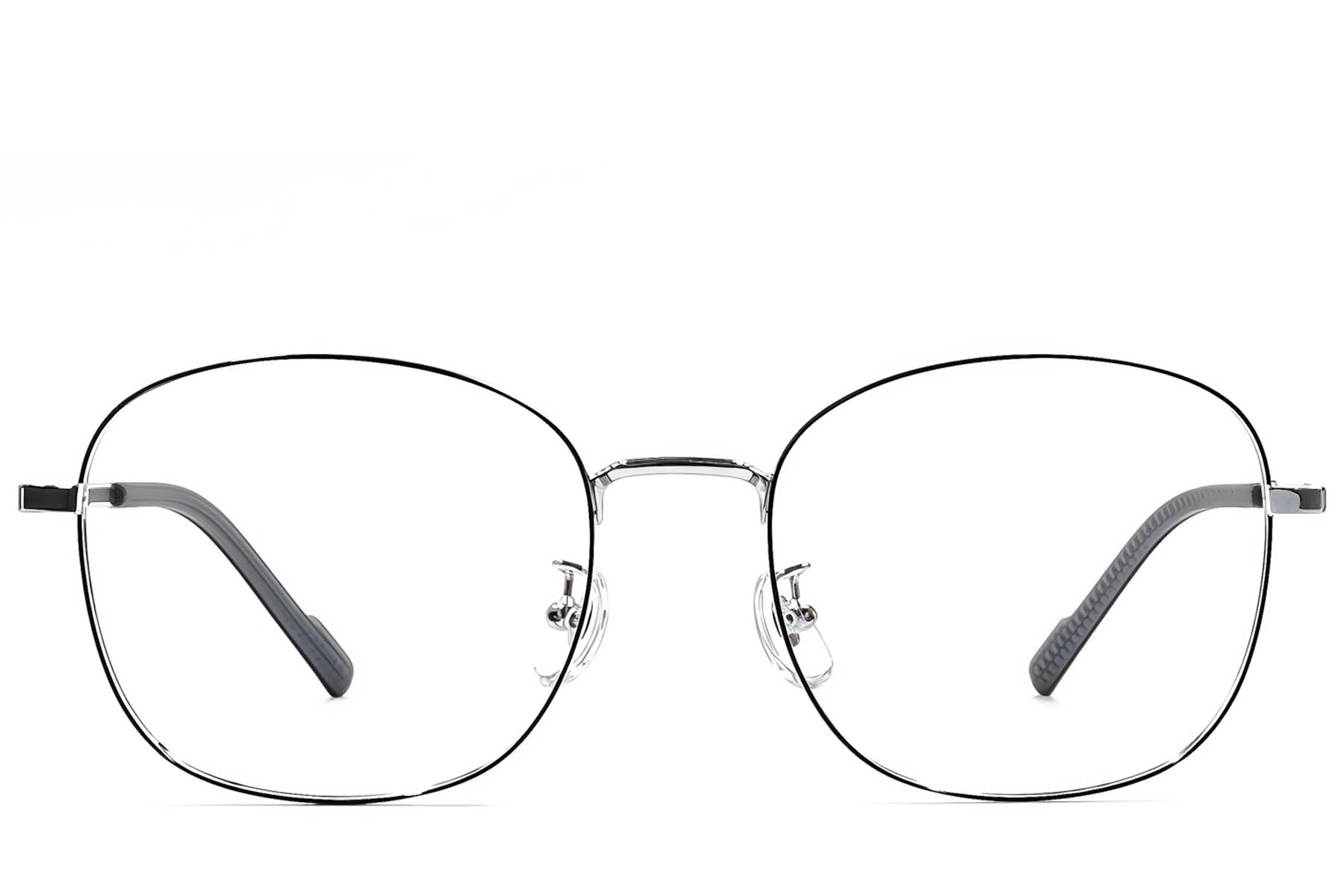 BS1924-0411_Black_Oval_Titanium_Glasses_front