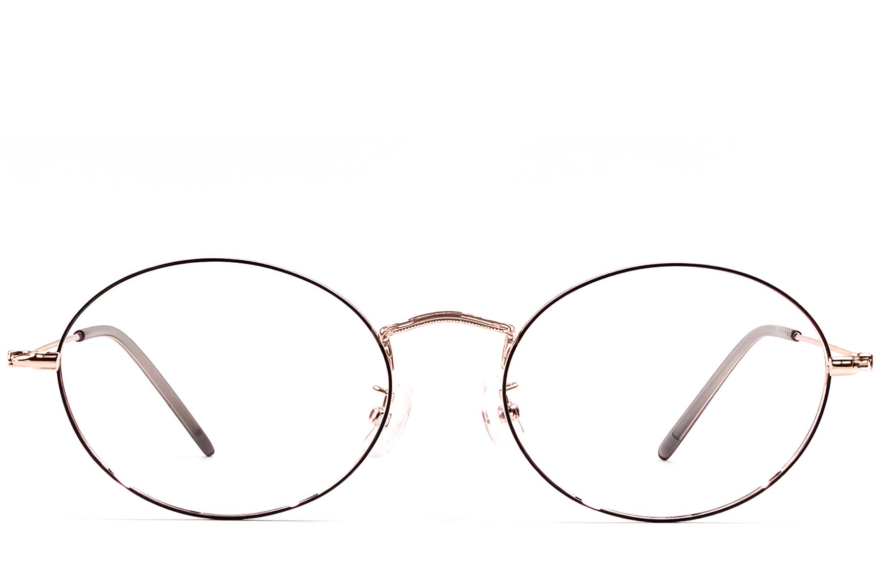 BS1924-0416_Black_Oval_Metal_Glasses_front