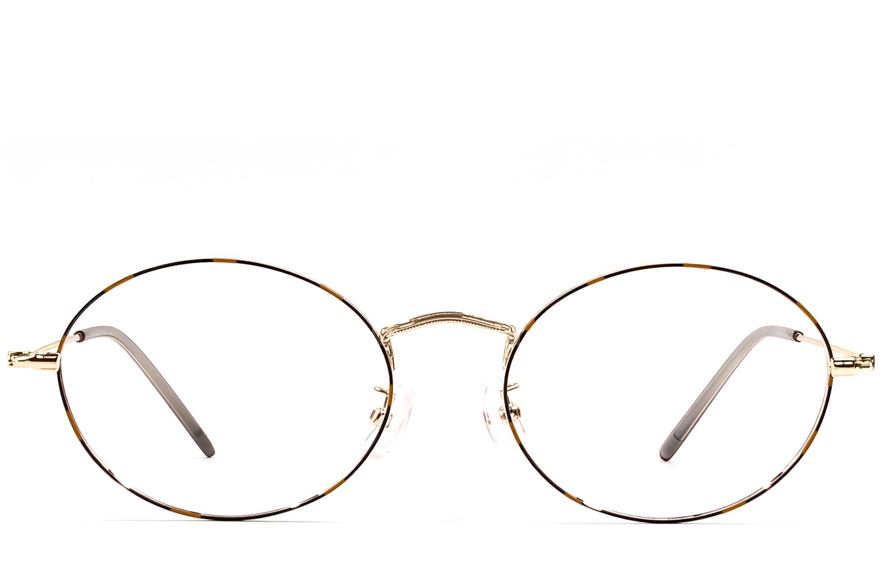 BS1924-0417_Tortoiseshell_Oval_Metal_Glasses_front