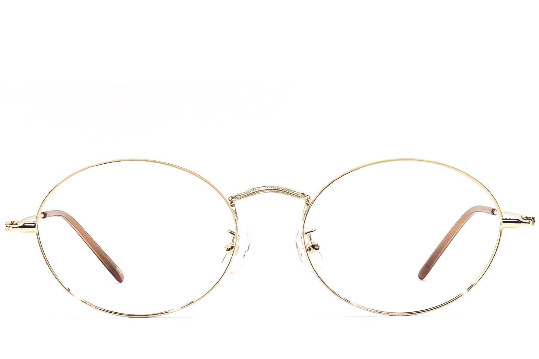 BS1924-0418_Golden_Oval_Metal_Glasses_front