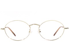 BS1924-0418_Golden_Oval_Metal_Glasses_front