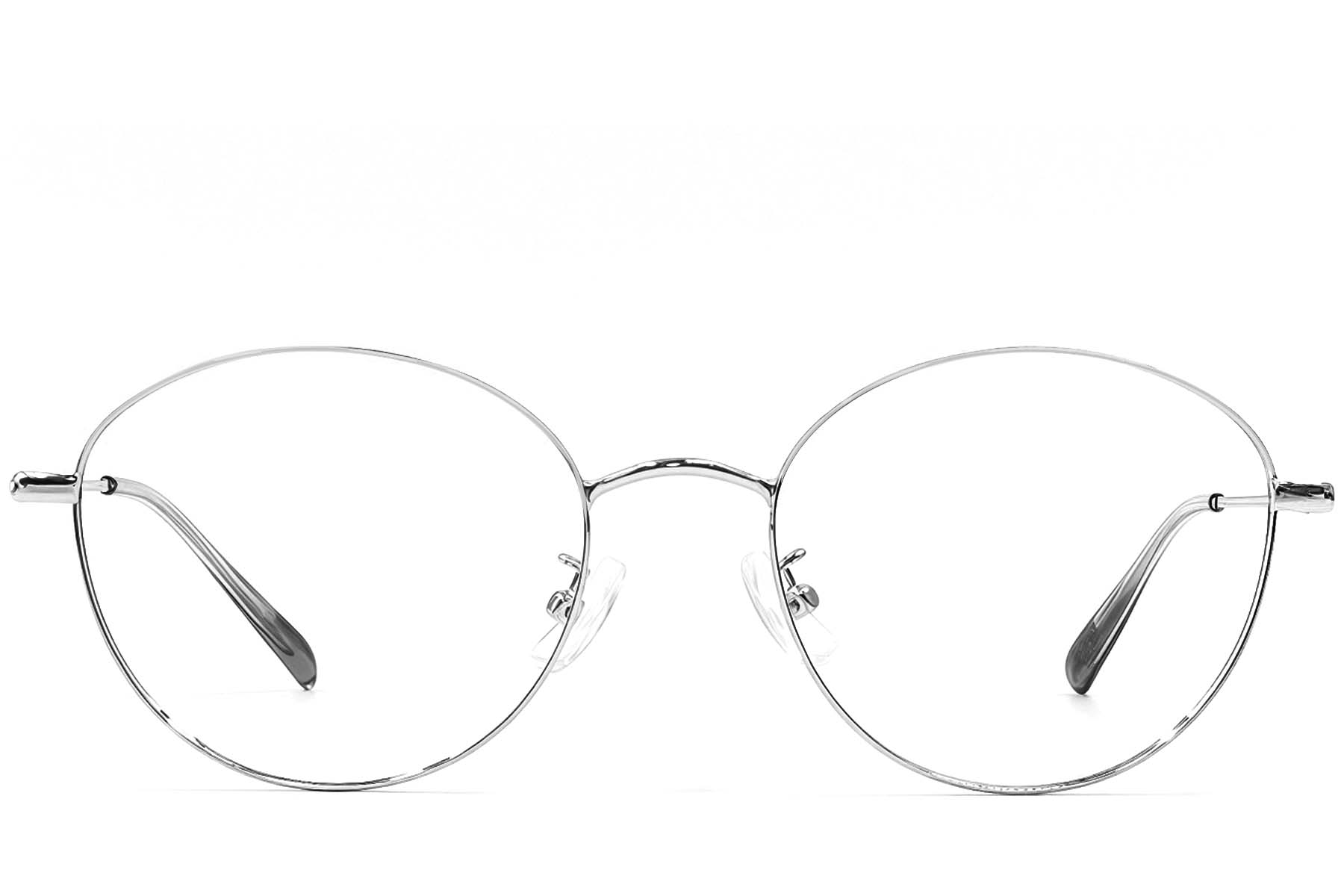 BS1924-0422_Silver_Oval_Metal_Glasses_front