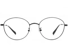 BS1924-0423_Black_Oval_Metal_Glasses_front