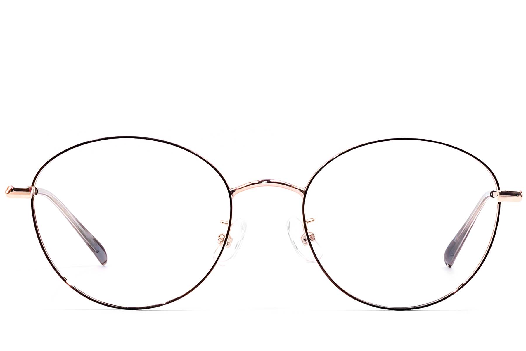 BS1924-0424_Black_Oval_Metal_Glasses_front