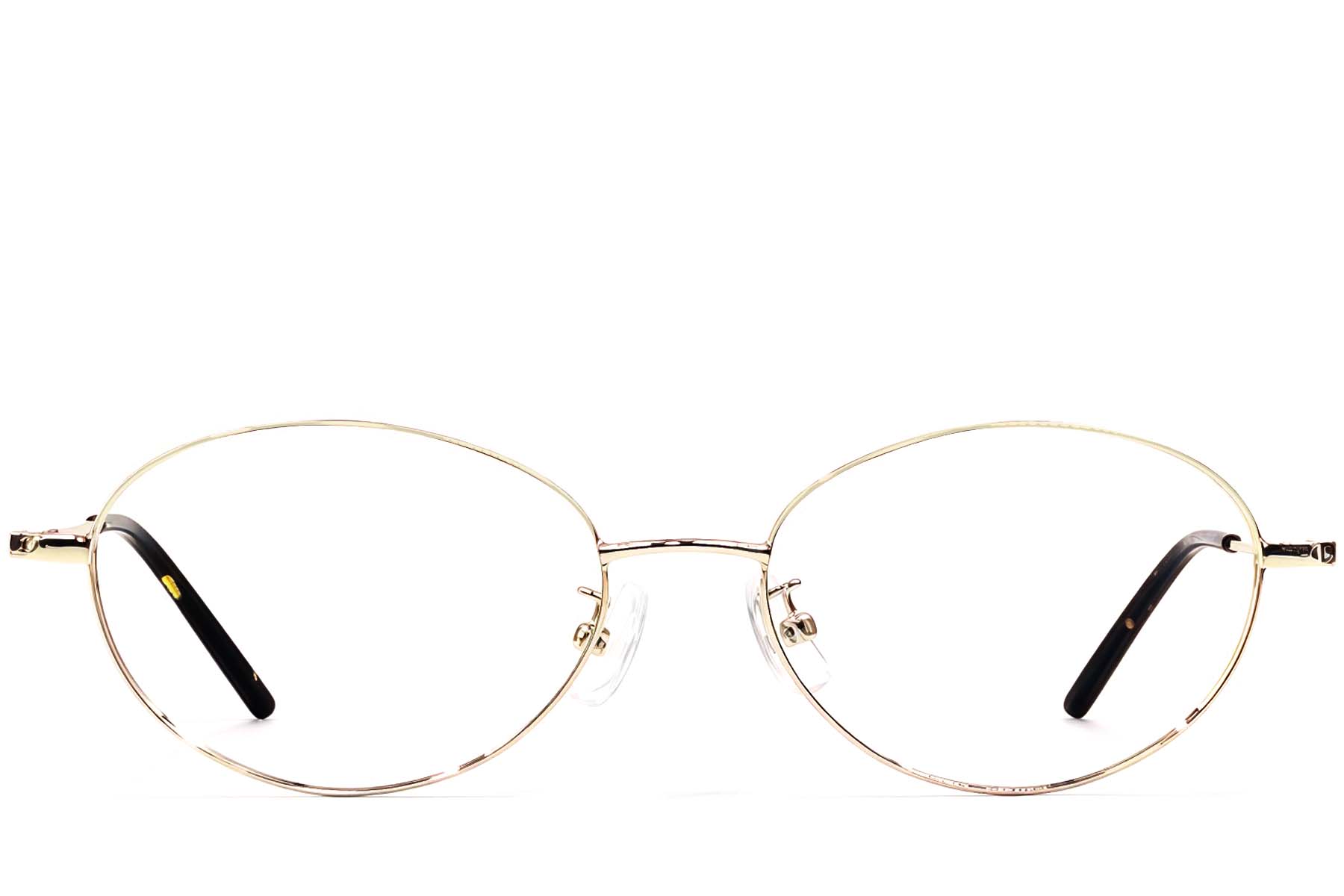 BS1924-0434_Golden_Oval_Metal_Glasses_front