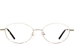 BS1924-0434_Golden_Oval_Metal_Glasses_front