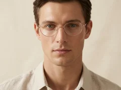 Oval Brown Metal Glasses #BS1924-0436