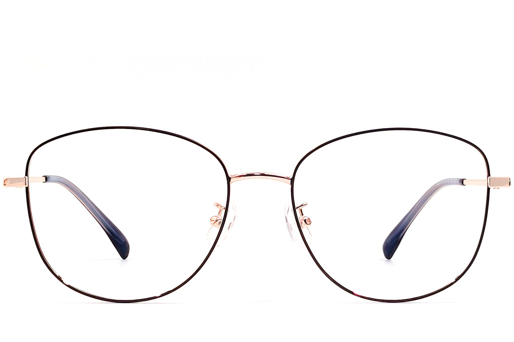 BS1924-0440_Black_Oval_Metal_Glasses_front