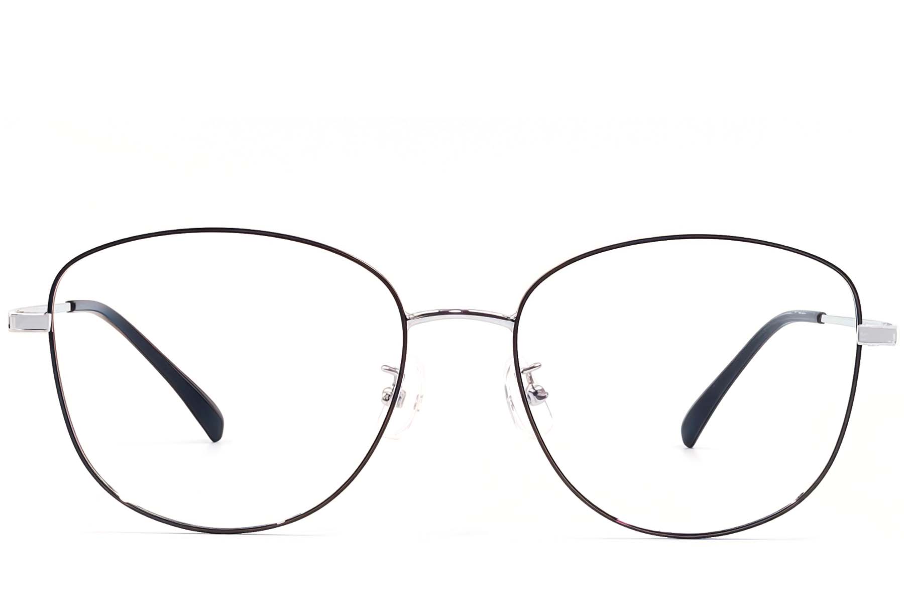 BS1924-0441_Black_Oval_Metal_Glasses_front