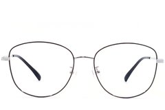 BS1924-0441_Black_Oval_Metal_Glasses_front