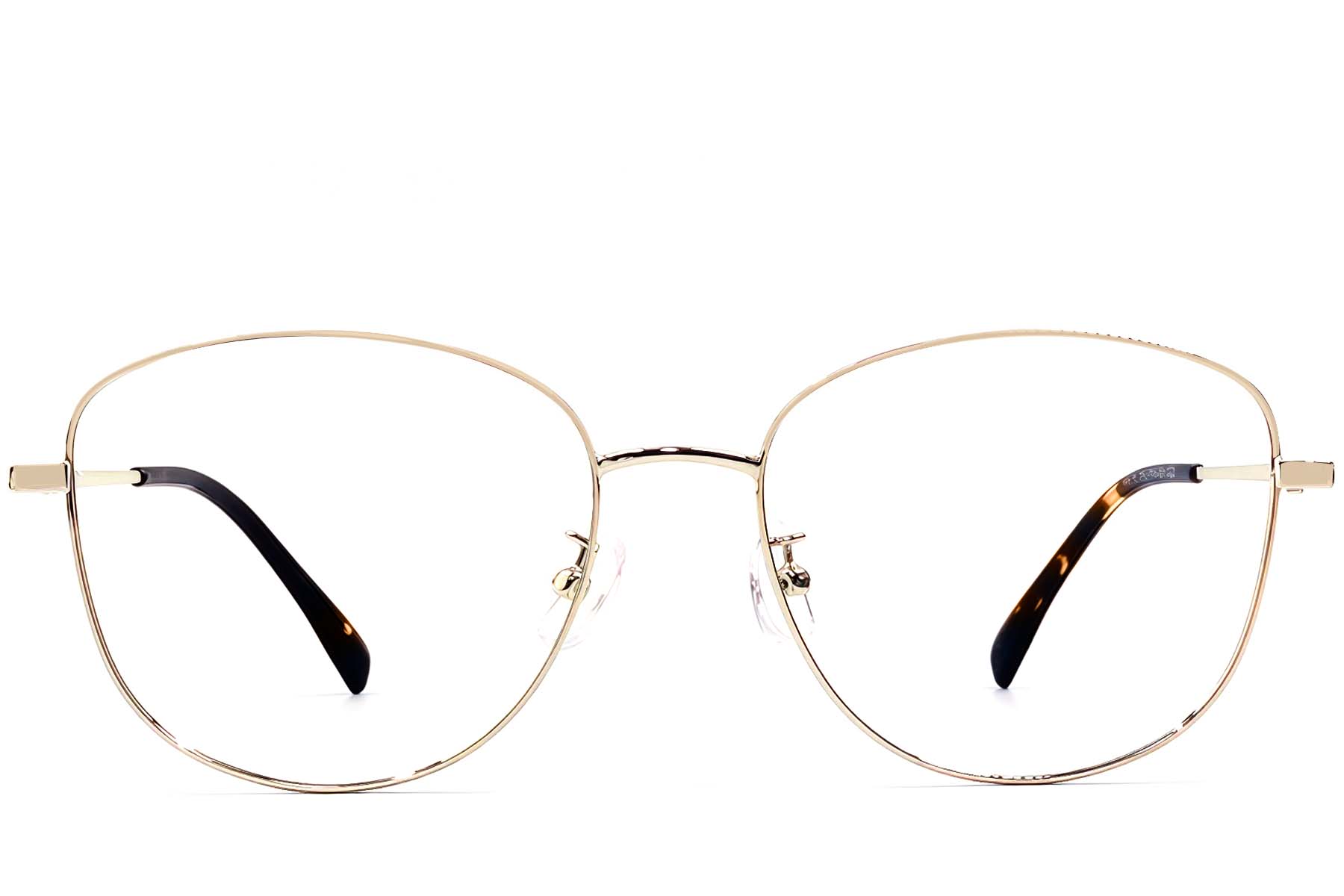 BS1924-0443_Golden_Oval_Metal_Glasses_front