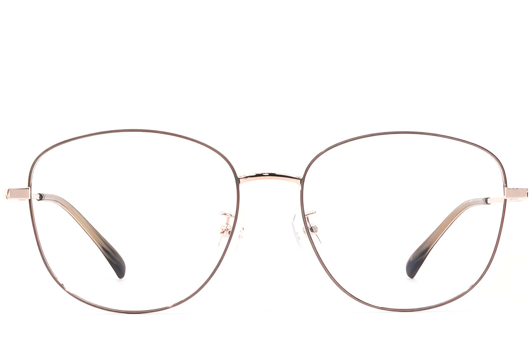 BS1924-0444_Brown_Oval_Metal_Glasses_front