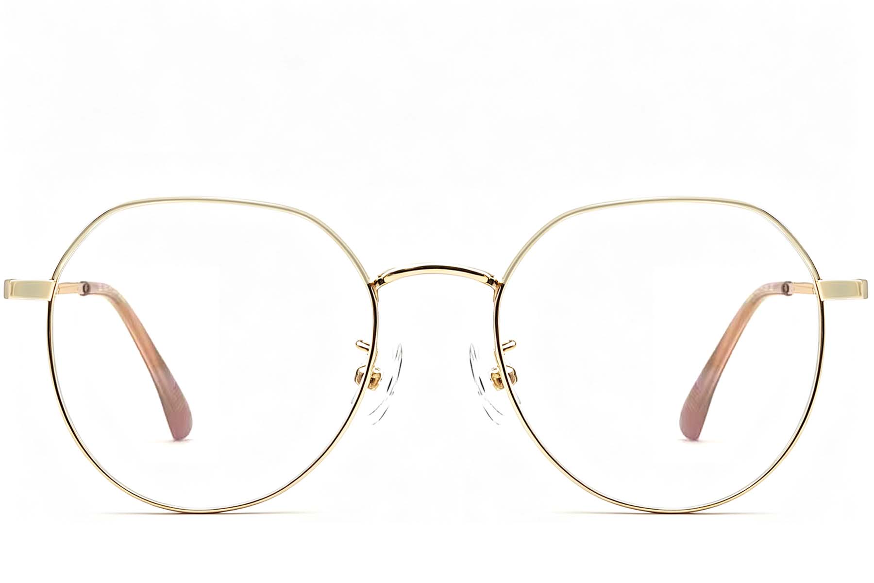 BS1924-0449_Golden_Oval_Metal_Glasses_front