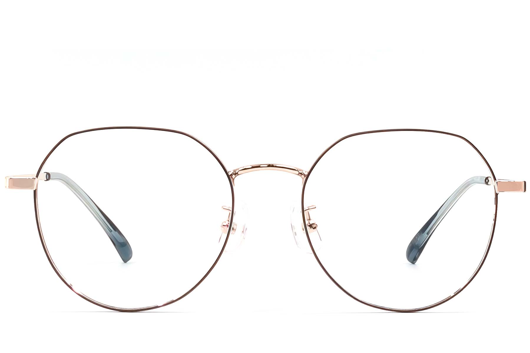 BS1924-0450_Brown_Oval_Metal_Glasses_front