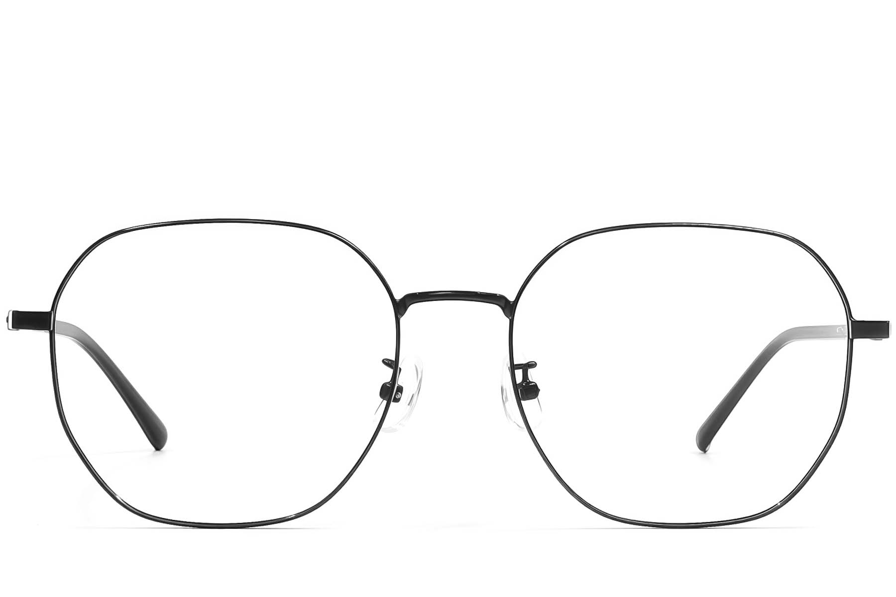 BS1924-0461_Black_Geometric_Metal_Glasses_front