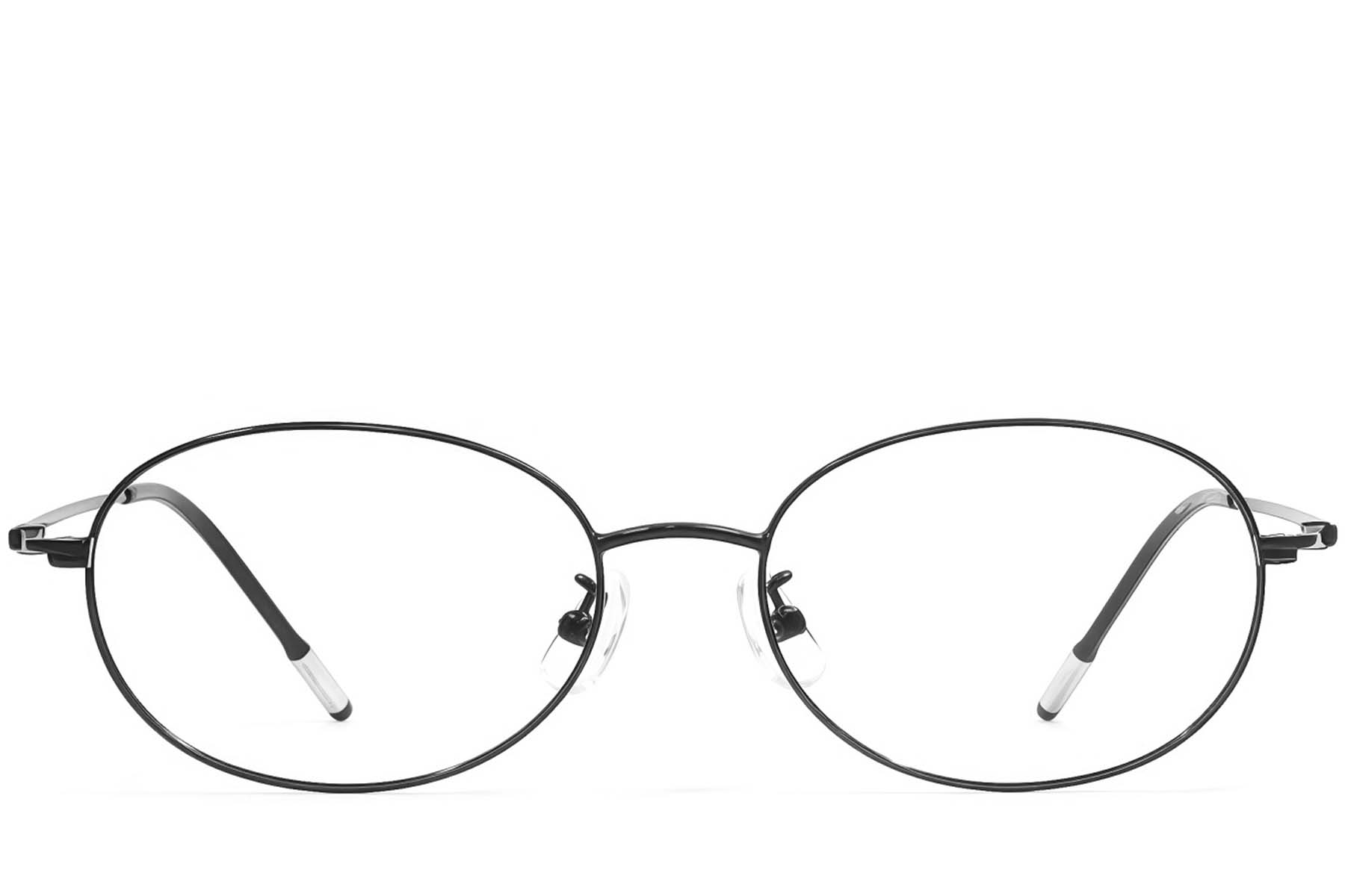 BS1924-0468_Black_Oval_Metal_Glasses_front