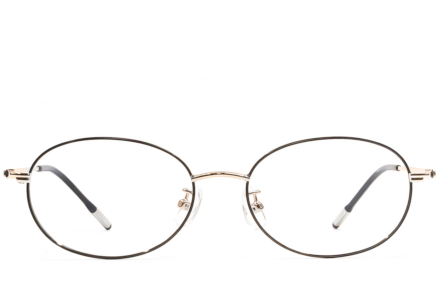 BS1924-0471_Black_Oval_Metal_Glasses_front