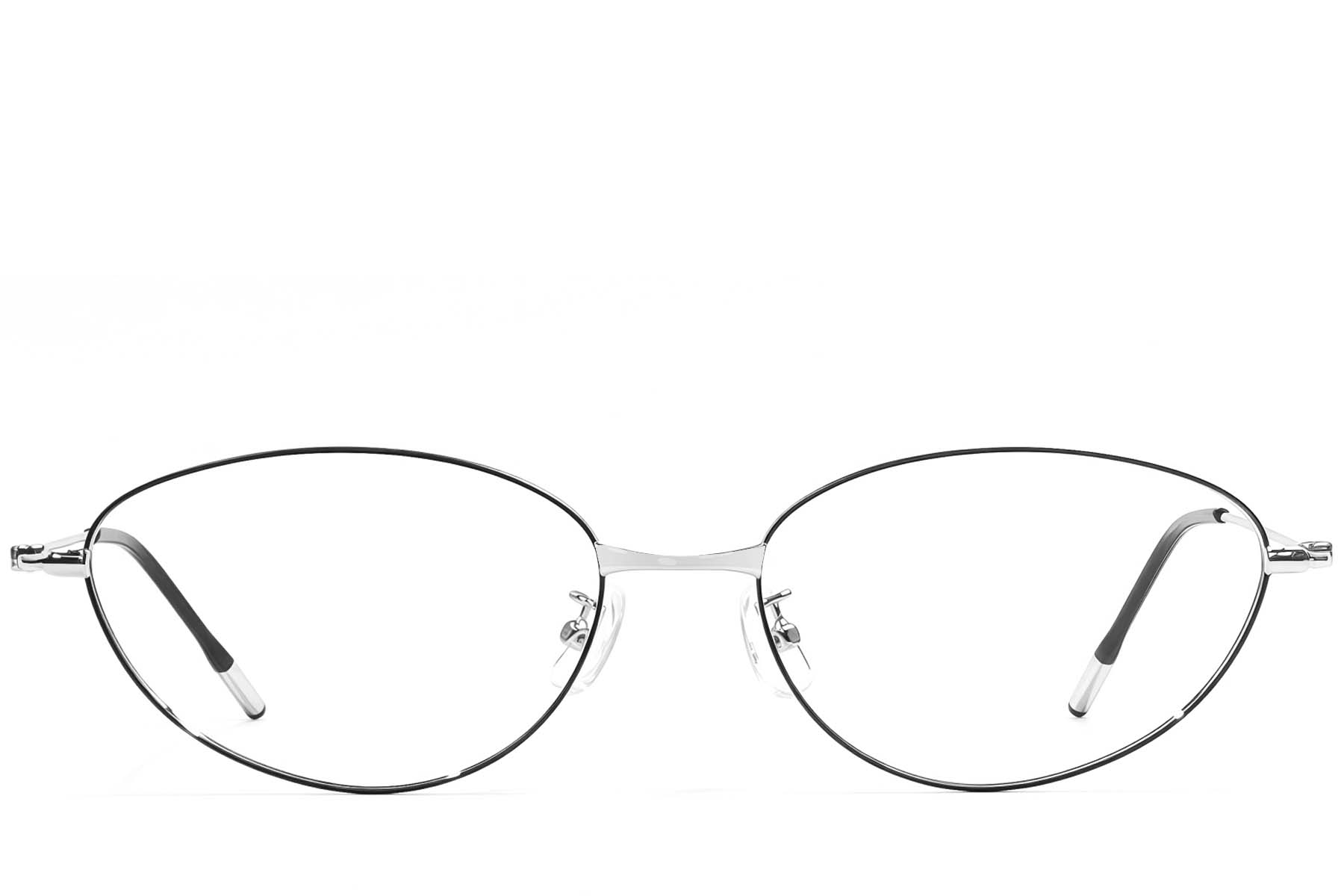 BS1924-0477_Black_Oval_Metal_Glasses_front