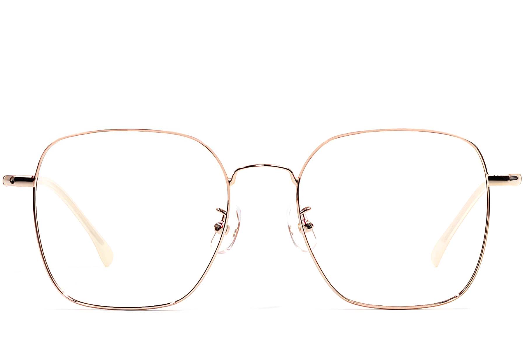 BS1924-0481_Pink_Rectangular_Metal_Glasses_front