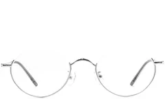 BS1924-0490_Silver_Semi-rimless_Metal_Glasses_front
