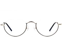 BS1924-0492_Black_Semi-rimless_Metal_Glasses_front