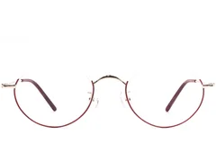 BS1924-0493_Red_Semi-rimless_Metal_Glasses_front
