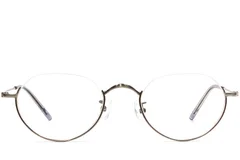 BS1924-0495_Grey_Semi-rimless_Metal_Glasses_front
