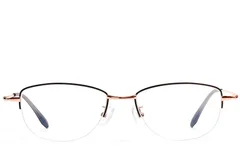 BS1924-0499_Black_Semi-rimless_Metal_Glasses_front