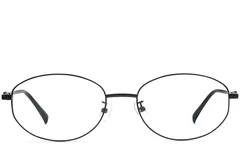 BS1924-0514_Black_Oval_Metal_Glasses_front