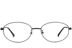 BS1924-0514_Black_Oval_Metal_Glasses_front