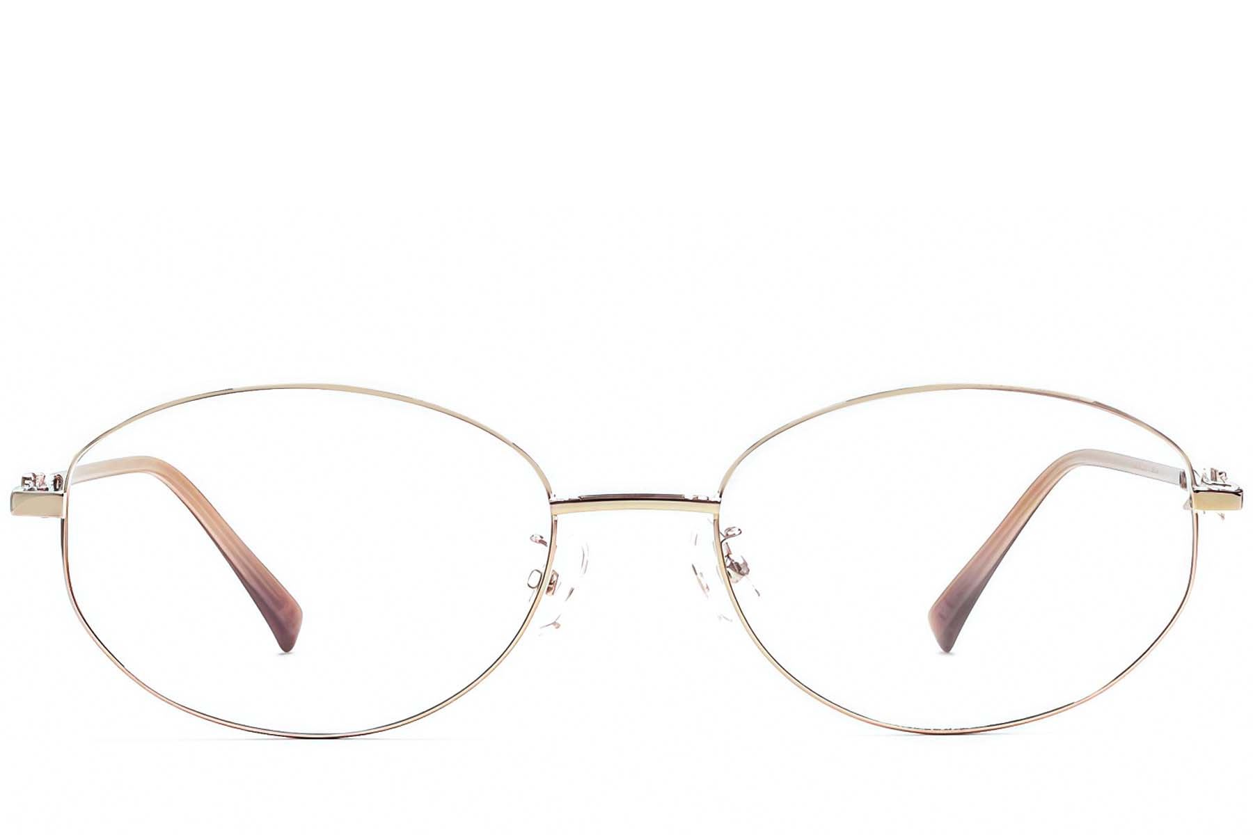 BS1924-0516_Golden_Oval_Metal_Glasses_front