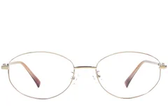 BS1924-0516_Golden_Oval_Metal_Glasses_front