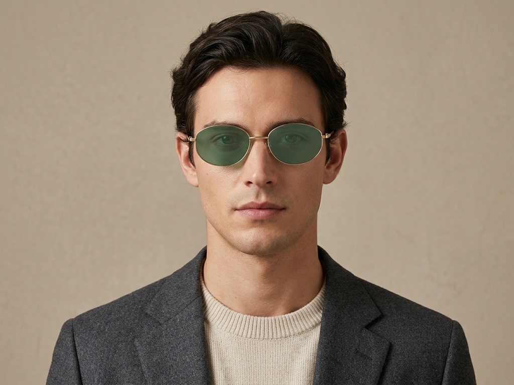 BS1924-0519_Golden_Oval_Metal_Sunglasses-tryon_male