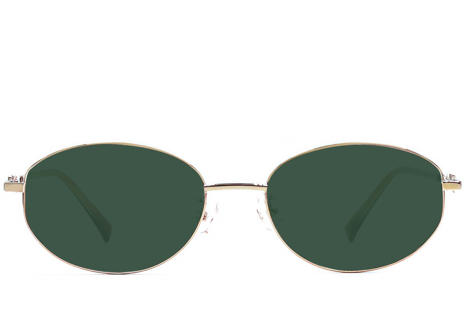 BS1924-0519_Golden_Oval_Metal_Sunglasses_front
